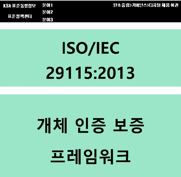(DPP 주요표준) ISO/IEC 29115 개체 인증 보증 프레임워크 대표이미지
